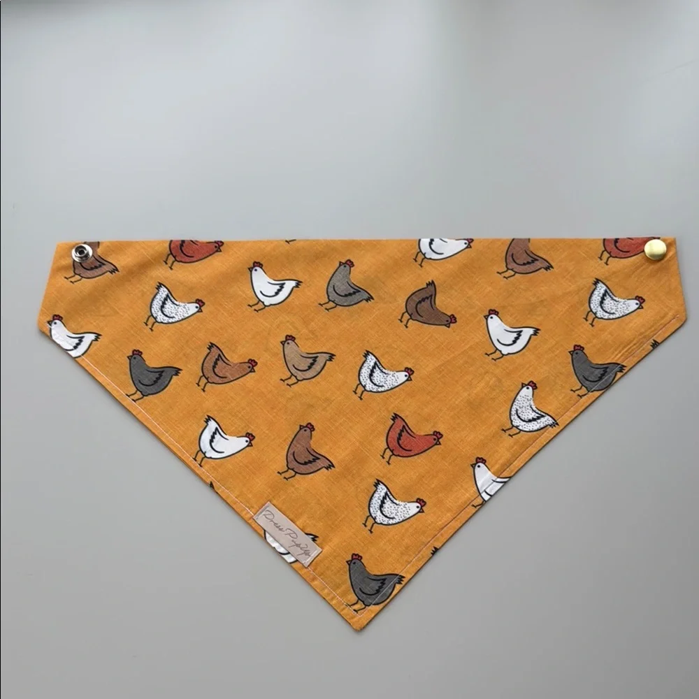 Dog bandana with fun chicken print